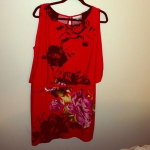 Cute red floral dress NWT