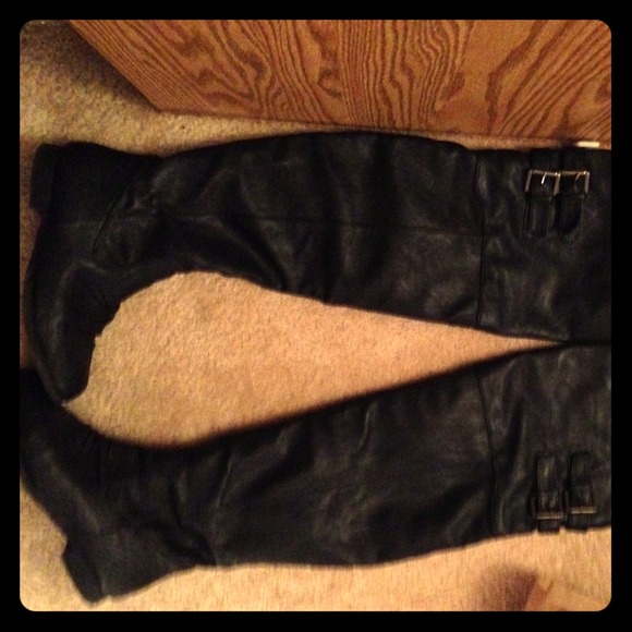 Black knee high boots