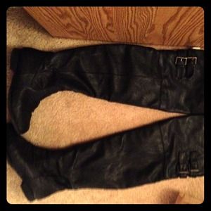 Black knee high boots