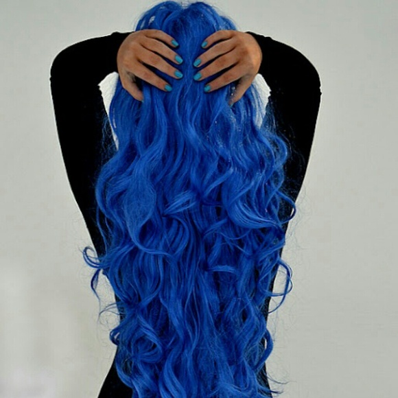 Blue Synthetic Lace Front Wig