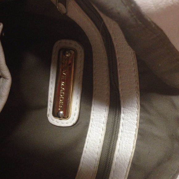 WHITE LEATHER FRINHE STEVE MADDEN BAG - Picture 3 of 4