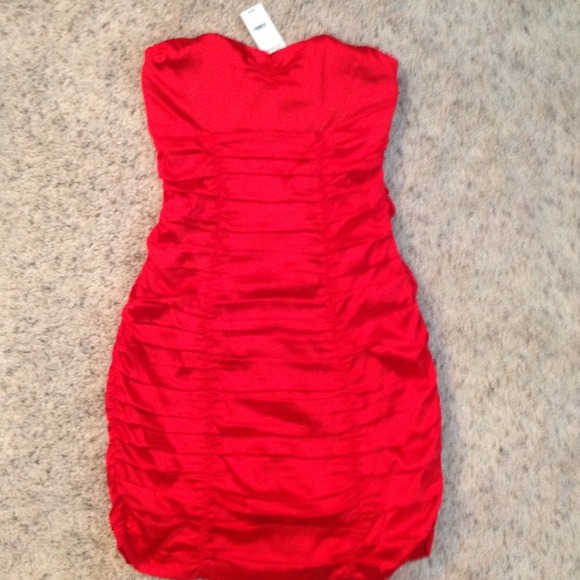 Express Red Silk Dress