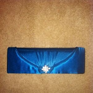 Satin Turquoise Clutch