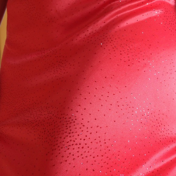 JUST REDUCED!! Coral halter glittered gown - Picture 3 of 4