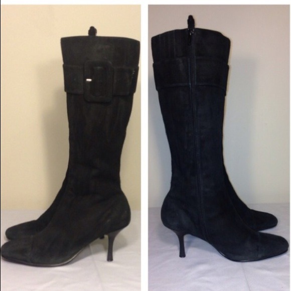 Black suede boots