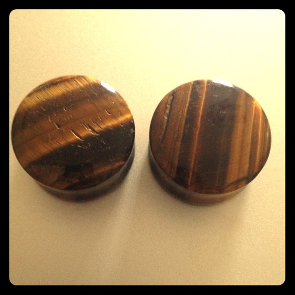 Tigers Eye Stone Plugs