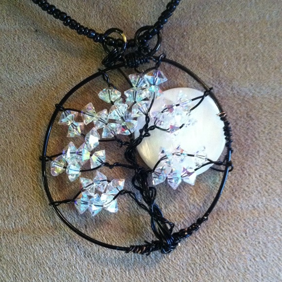 Crystal tree of life necklace