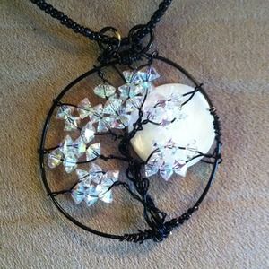 Crystal tree of life necklace