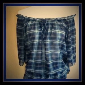🚫SOLD🚫✨New Listing✨Mad For Plaid! Sheer Blouse