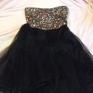 Black and cheetah print dress