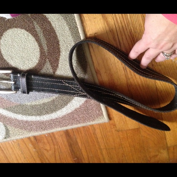 Black leather belt