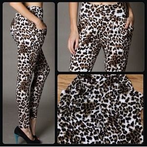 Leopard Harem Pants NWOT
