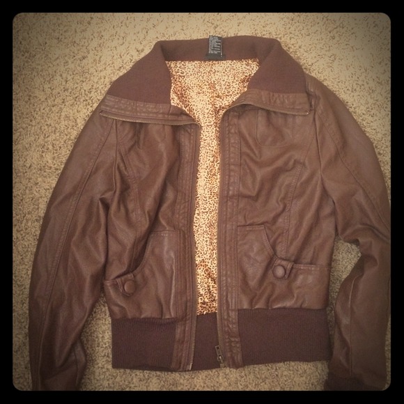 Never been worn - brown leather jacket