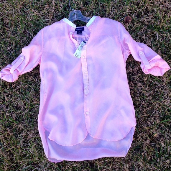 XXBUNDLEDXX RL pink 100% silk shirt