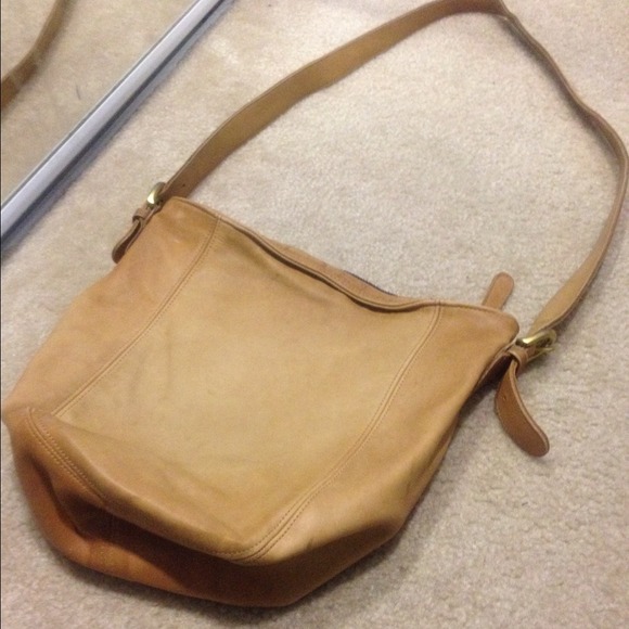 Coach camel leather crossbody bag