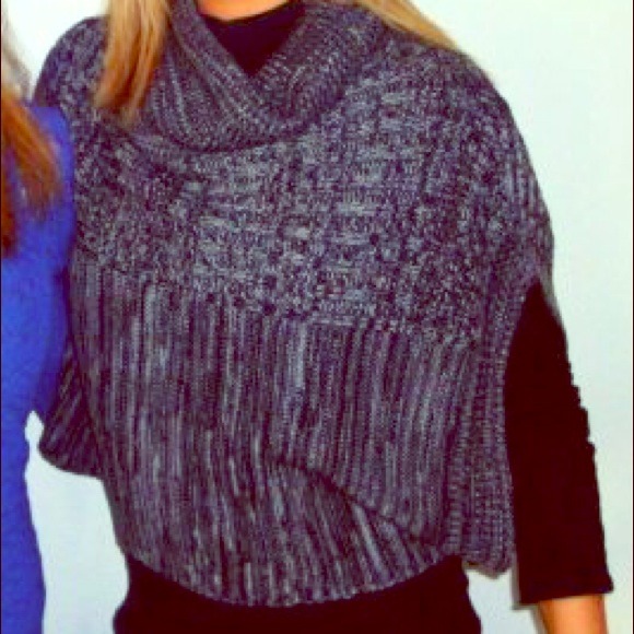 Stylish grey/black cowl neck sweater