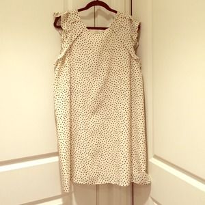 Zara Polka Dot Dress, Pink Blazer, & DKNY Cardigan