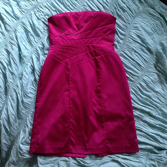 The Limited Hot Pink Strapless Dress