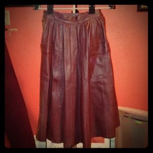 Vintage Italian Leather Skirt