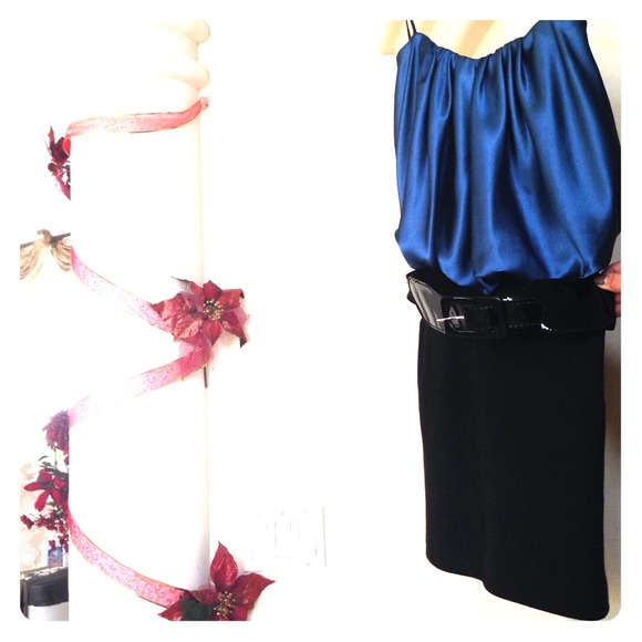 Midnight blue and black short dress