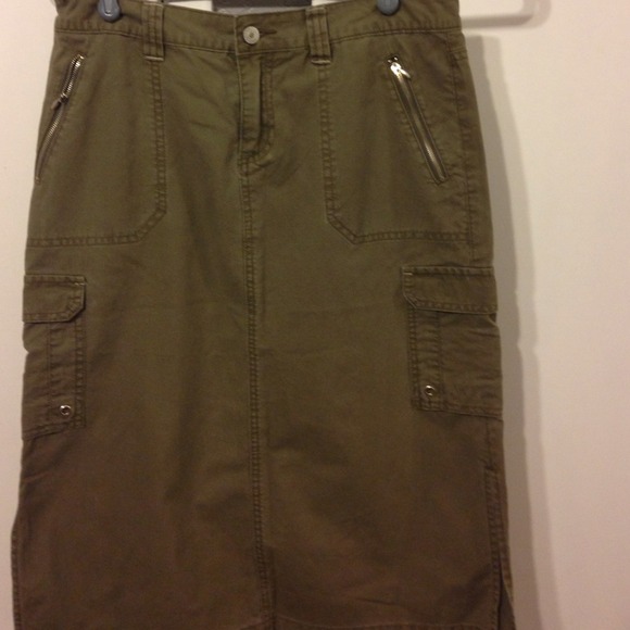 Olive green jean skirt
