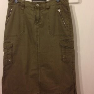 Olive green jean skirt