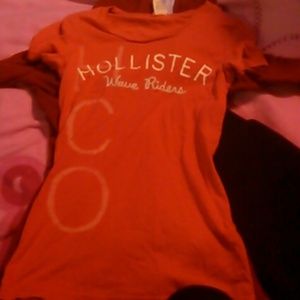 Pink and white Hollister tee