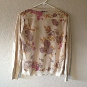 Cream floral backed cardigan
