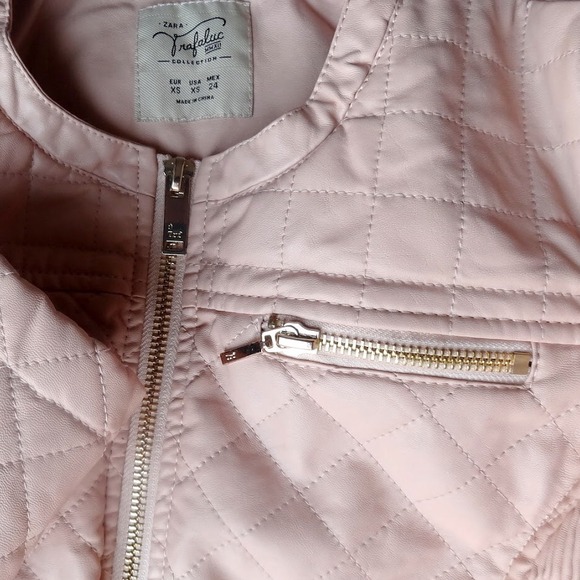 Zara Jackets & Coats - 🚫SOLD🌟HP🌟Quilted Pink Faux Leather Jacket Zara Jackets & Coats - 🚫SOLD🌟HP🌟Quilted Pink Faux Leather Jacket