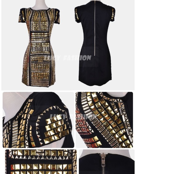 💗Pre-order only💗. Gold metallic dress. - Picture 2 of 3