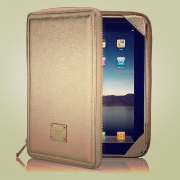 Michael Kors Gold leather IPad Case tech