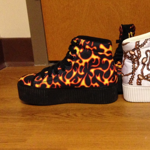 Jeffrey Campbell The Hiya Sneaker in Red Fire
