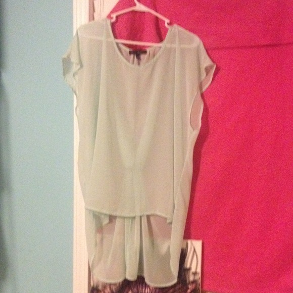 Blue chevon material top