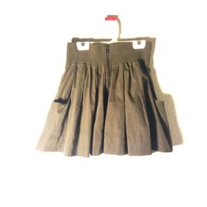 High-rise Olive Green Pleated Skirt