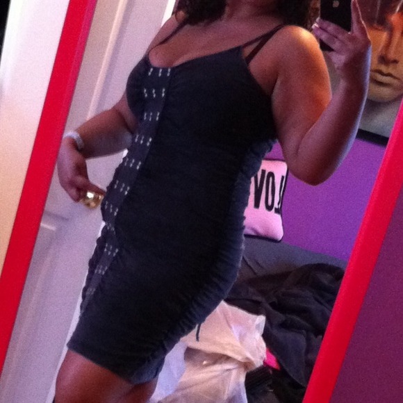 Treasure Rock Slinky Ruched Studded Dress NWOT - Picture 1 of 4