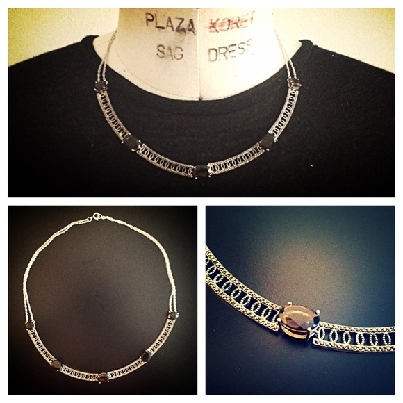 ⛔️sold⛔️Judith Jack Marcasite & Onyx Necklace