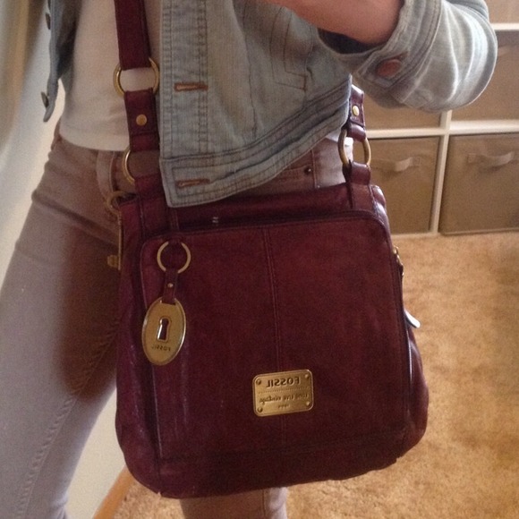 Reserved Fossil Purple Leather Cross-body