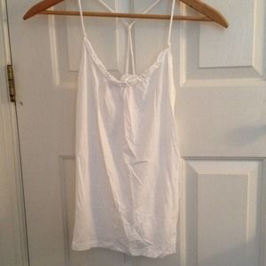 White Spaghetti Strap Cross Back Tank
