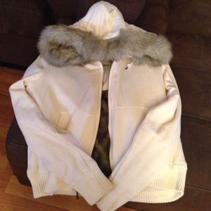 Hooded fur jacket
