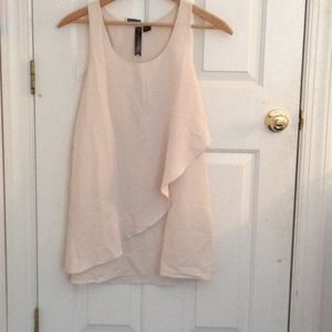 Sleeveless Racerback White Cascading Dress