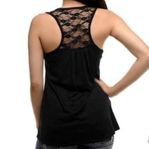 SOLD Black tank top with lace back* - Picture 1 of 4