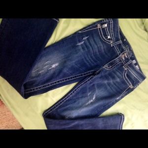 Miss Me Jeans from the store Buckle, denim flared