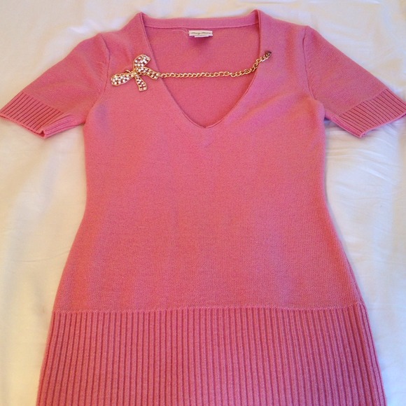 Tracy Reese Salmon sweater with bow neck detail