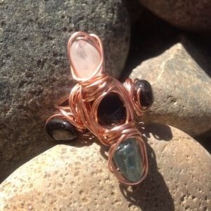 Gemstone & Copper Ring
