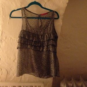 Sheer animal print blouse