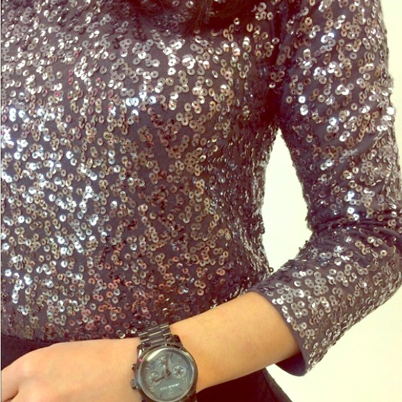 J. Crew Tops - J. Crew sequined 3/4 top