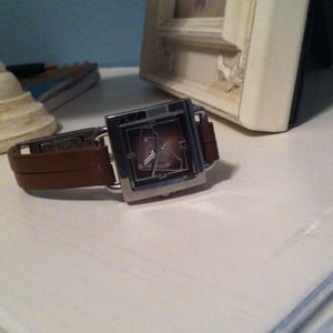 Roxy brown leather watch