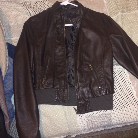 Brown leather jacket