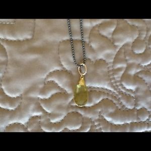 Sparkly Gold filled lemon yellow quartz pendant