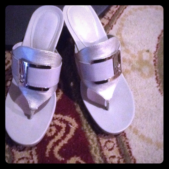 Calvin Klein wedge sandals.